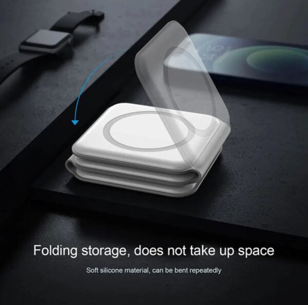 15W Foldable fast charging wireless 3 in 1 magnetic phone charger - Image 3